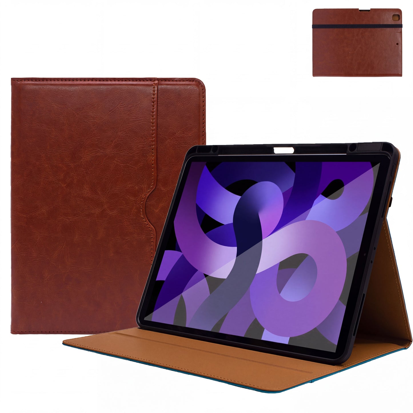 SENYOSON Brown iPad Pro Case for iPad Pro 11" 5th Gen M4 2024, Premium Leather Folio Stand Cover with Pencil V1243-PG-IPADCASE11PRO-BROWN