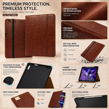 SENYOSON Light Blue iPad Pro Case for iPad Pro 13" 1st Gen M4 2024, Premium Leather Folio Stand Cover with V1243-PG-IPADCASE13PRO-LIGHTBLUE