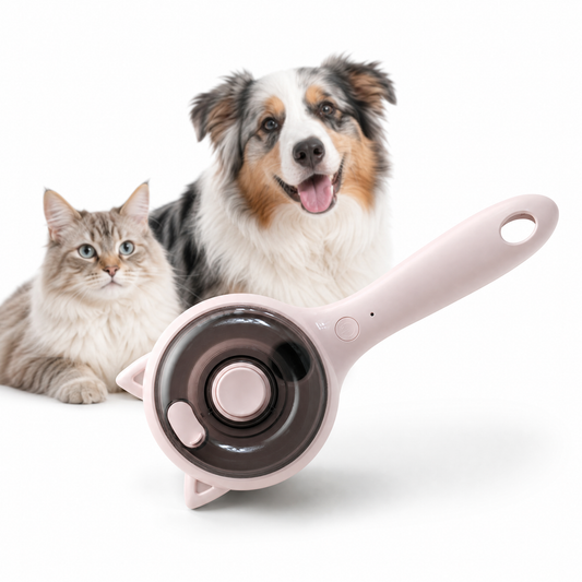 Pink Pet Spray Grooming Brush for Cats and Dogs, Rechargeable Self Cleaning Slicker Brush with Fine Mist, V1243-PWS02PETBRUSHPINK