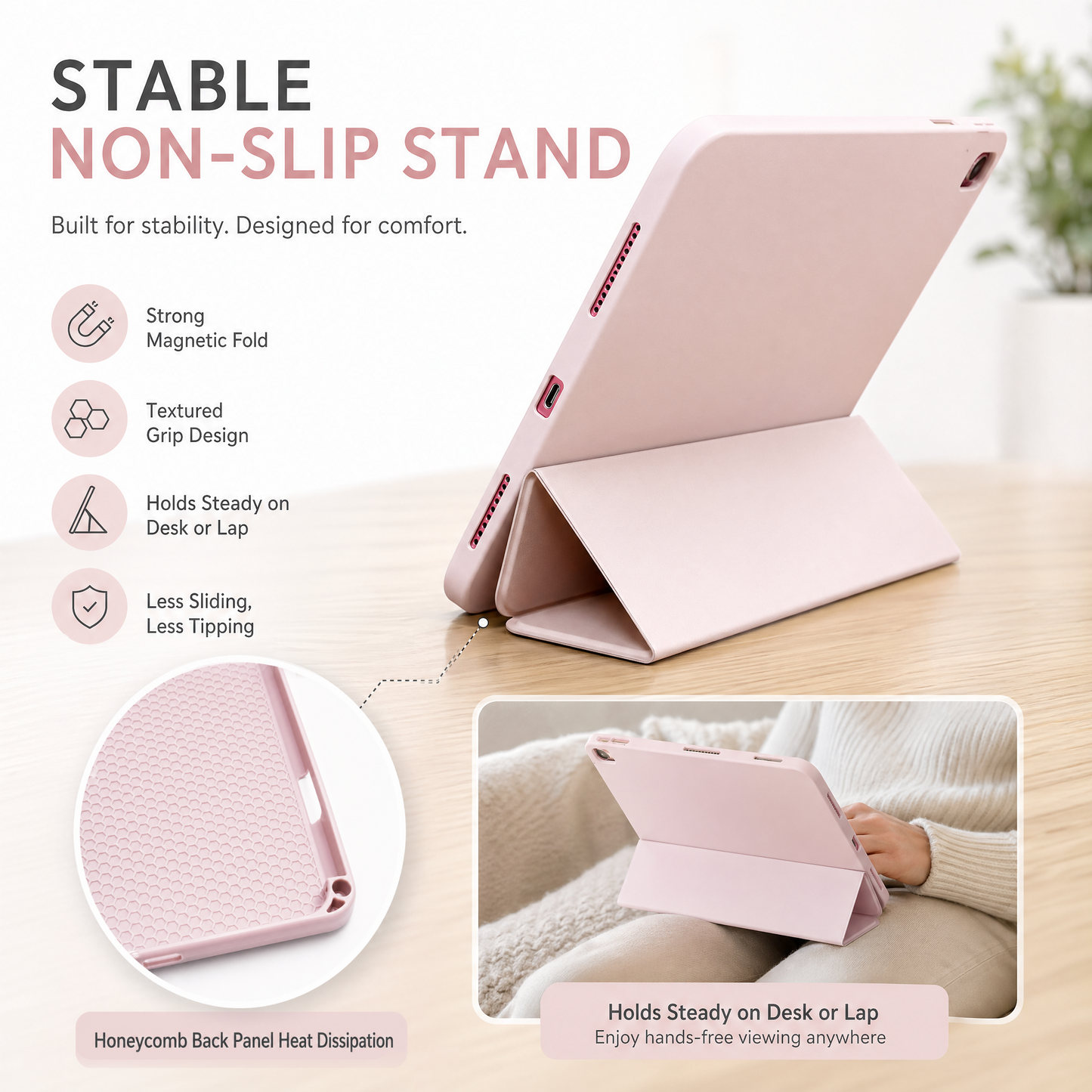 SENYOSON Blue Trifold Stand Case Slim Lightweight Soft TPU Case for iPad 11th Generation (A16) 11 Inch 2025, V1243-TRIFOLD-IPADCASE10TH-BLUE
