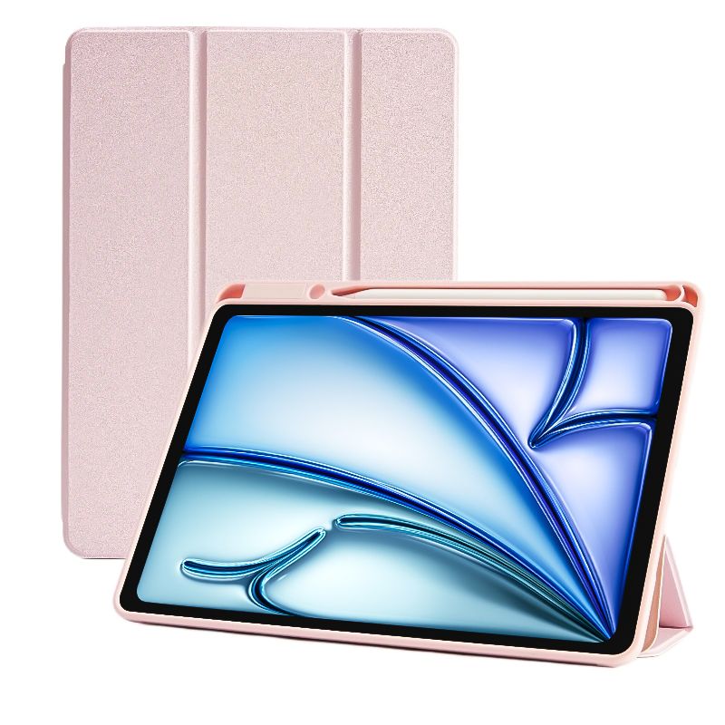 SENYOSON Pink Trifold Stand Case Slim Lightweight Soft TPU Case for iPad 11th Generation (A16) 11 Inch 2025, V1243-TRIFOLD-IPADCASE10TH-PINK