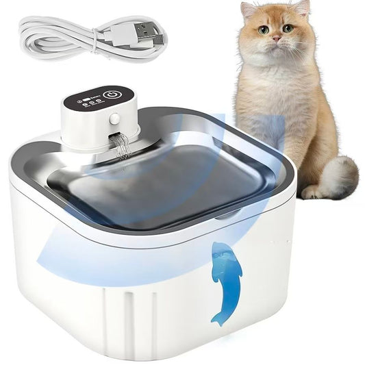 U7 Cat Water Fountain Waterer 3L/101oz, Wireless & USB Rechargeable Pet Water Fountain with 304 Stainless V1243-U7PETWATERFOUNTAINONLY