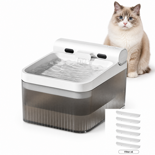 White Cat Water Fountain 3L,6 Filters Included, Cordless Pet Water Dispenser for Cats & Small Dogs,Wireless V1243-YSJ1008WATERFOUNTAINWHITEFILTERS