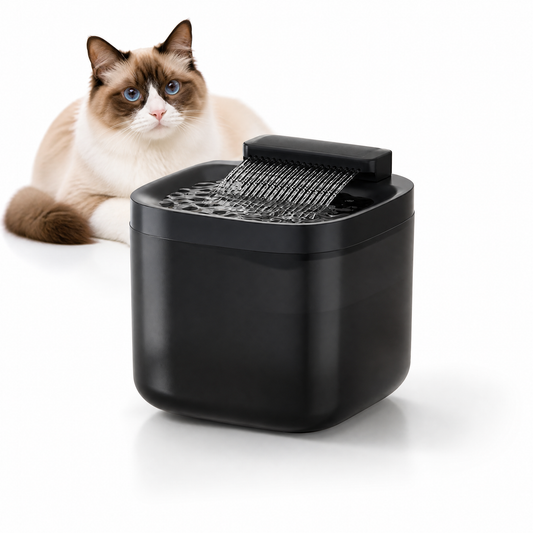 Black Cat Water Fountain 3L, Wired Pet Water Dispenser for Cats & Small Dogs, Waterfall-Style Quiet Drinking V1243-YSJ1101PETWATERFOUNTAINBLACK
