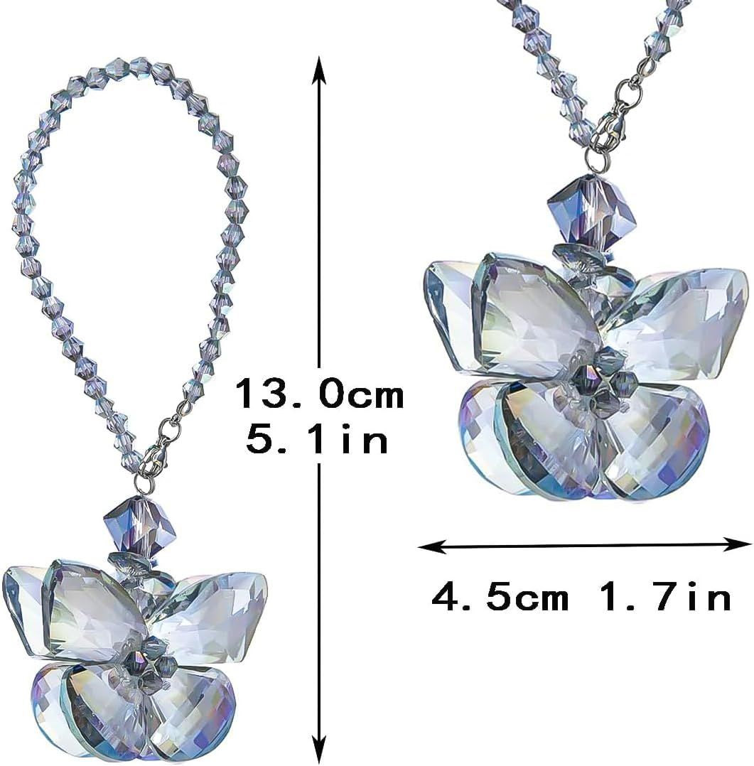 Crystal Glass Butterfly Car Key Charm Mirror Hanging Ornaments Gift (Butterfly-1) V1250-B07XCCG2KP