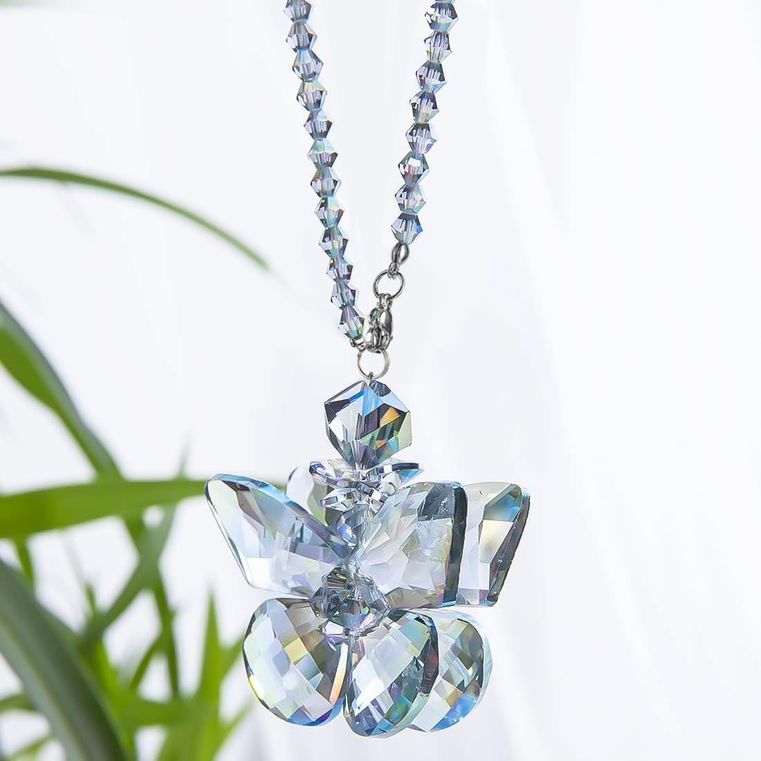 Crystal Glass Butterfly Car Key Charm Mirror Hanging Ornaments Gift (Butterfly-1) V1250-B07XCCG2KP