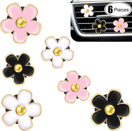 6 Pcs Daisy Flower Air Vent Clip Accessories Air Conditioning Outlet Clip Car Air Freshener Dashboard V1250-B09NSFNQFT