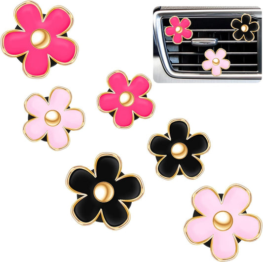 6 Pcs Daisy Flower Air Vent Clip Accessories Air Conditioning Outlet Clip Car Air Freshener Dashboard V1250-B09QP9HT1D