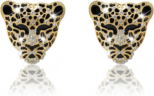 2pcs Bling Leopard Car Air Freshener Vent Clip, Black and Gold Cheetah Print Car Accessories, Sparkly V1250-B0BHQT3DG5
