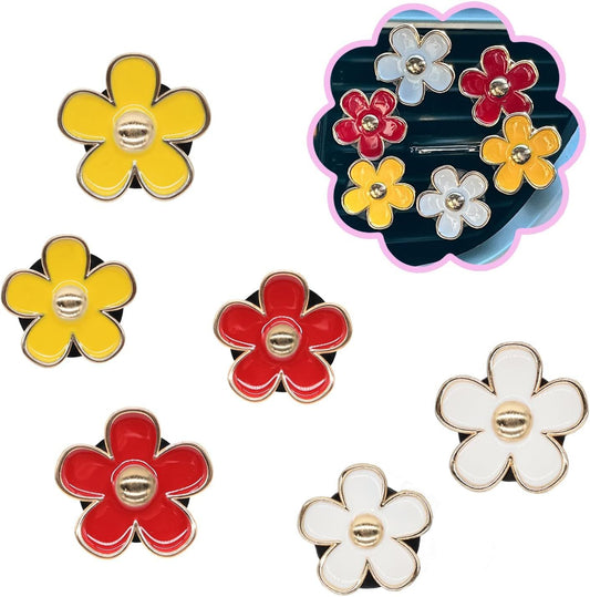 6pcs Flower Car Air Freshener Vent Clips,Red Yellow White Daisy Car Dashboard Accessories,3.3cm/3cm Flower V1250-B0D47KZYSV