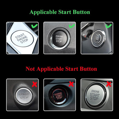 Bow Car Accessories,Pink Bow Tie Push Start Button Rhinestone Ring,Black Engine Start Stop Button Ring Car V1250-B0DJVTCFV8