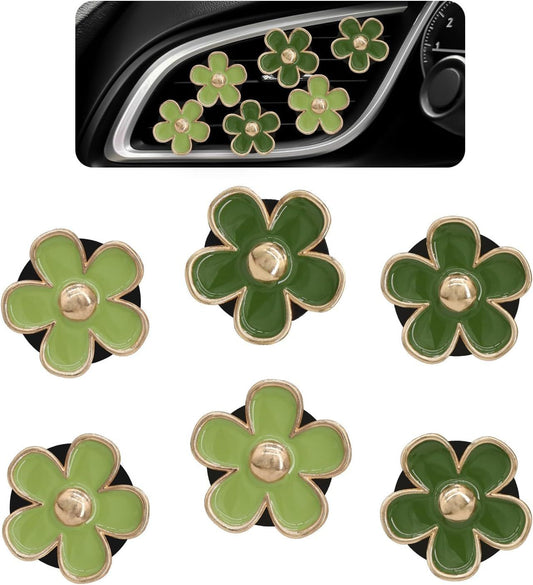 Green Flower Car Decor,6pcs Green Daisy Air Vent Clips Car Air Fresheners,2 Sizes Sage and Olive Green V1250-B0FJFCYD8F