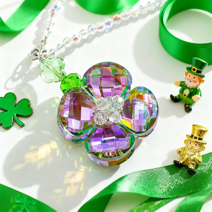Crystal Four Leaf Clover Car Rear View Mirror Pendant Hanging Ornament for Car Accessories, Backpack, or Bag V1250-B0GDG28LC8