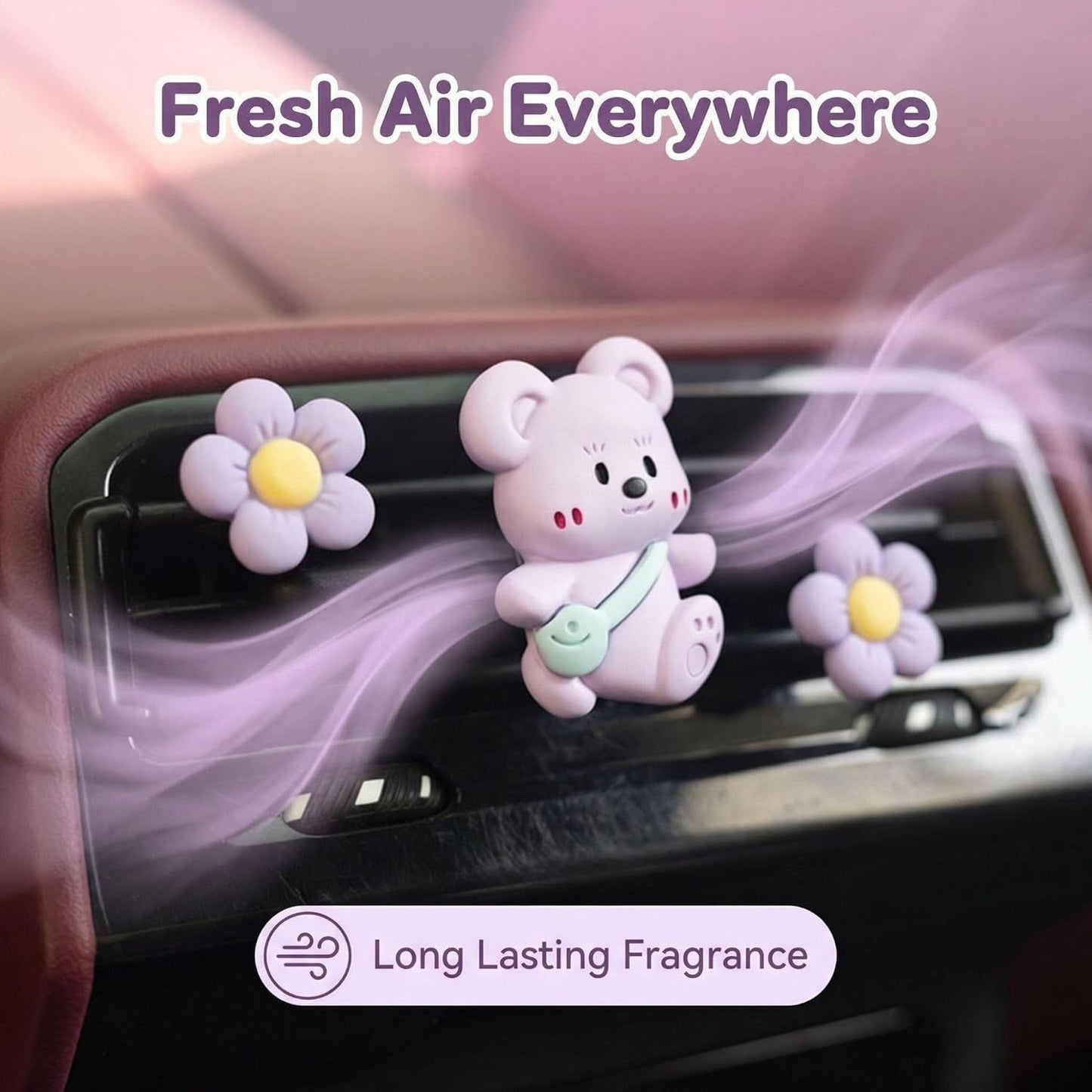 3Pcs Cute Bear Car Air Freshener Vent Clips, Aromatherapy Car Decor for Girls V1250-B0GVJNVN6T