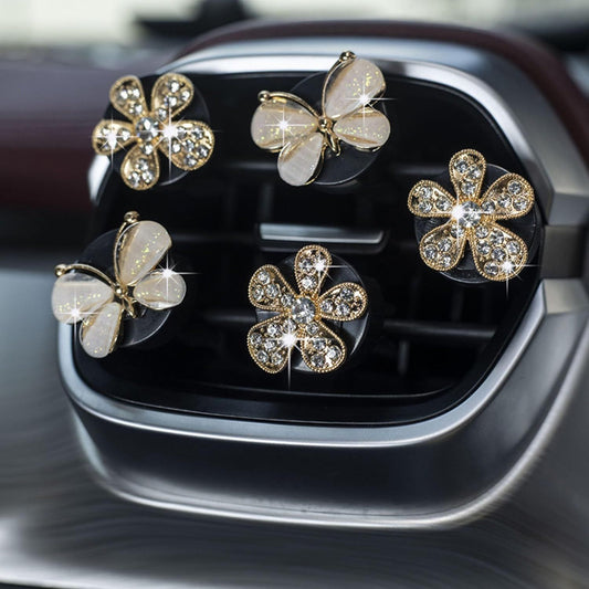 5Pcs Bling Butterfly & Flower Car Air Vent Clips, Rhinestone Car Air Freshener, Luxury Car Interior Decor V1250-B0GVRF33MB