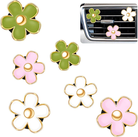 6 Pcs Daisy Flower Air Vent Clip Accessories Air Conditioning Outlet Clip Car Freshener Dashboard Accessories V1250-B0GWCRJ93F