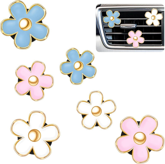 6 Pcs Daisy Flower Air Vent Clip Accessories Air Conditioning Outlet Clip Car Freshener Dashboard Accessories V1250-B0GWCWZ9M2