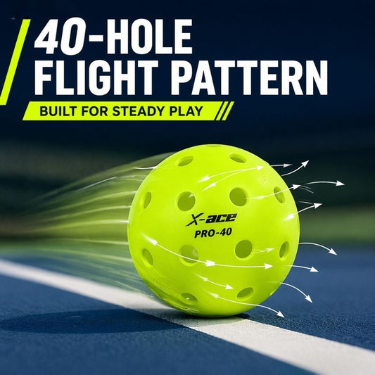 6Pcs X-ACE PRO-40 Outdoor Pickleball Balls, Official 40-Hole Tournament Standard Pickle Balls for Outdoor V1250-DSZ-GP-001