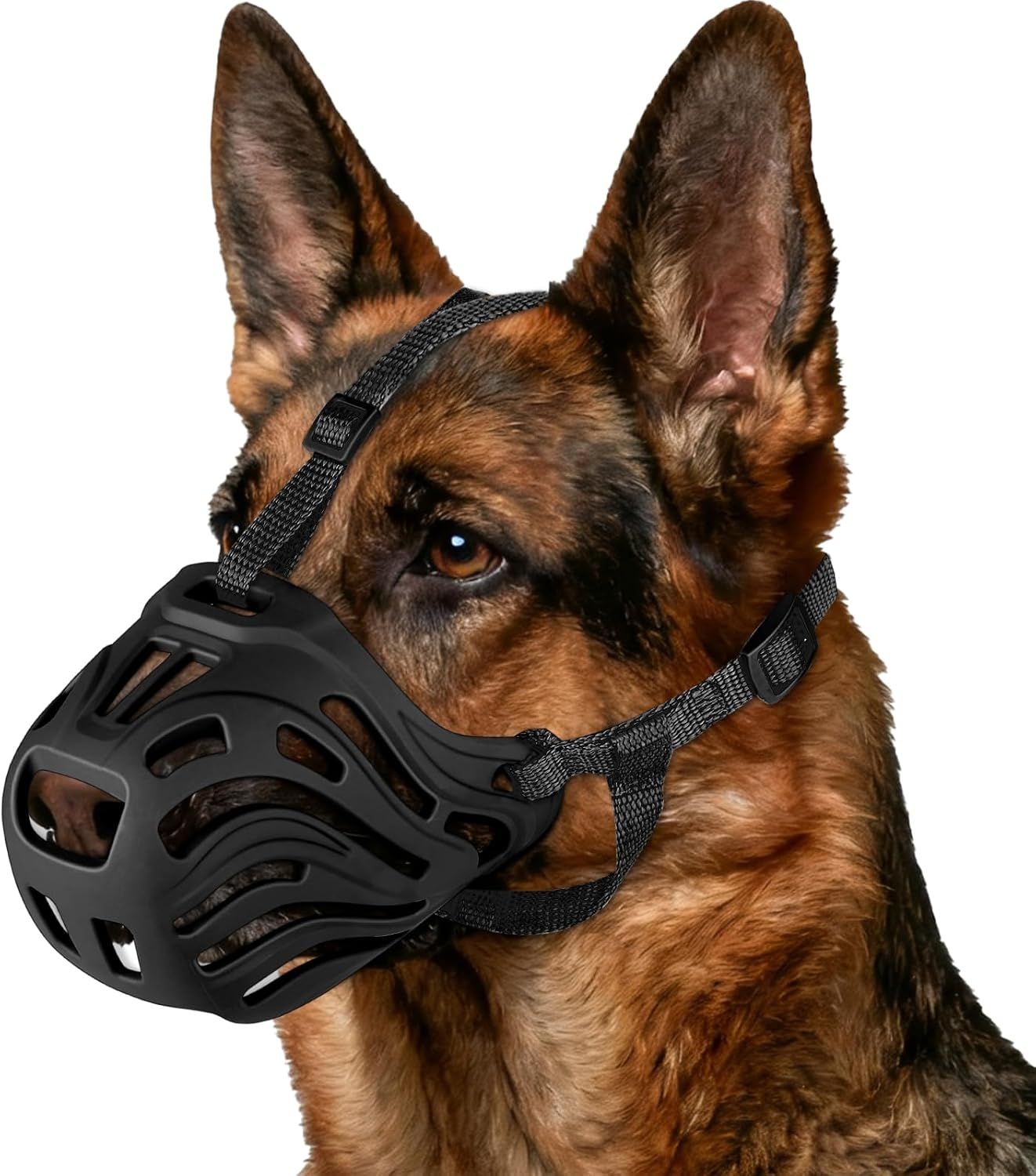 Dog Muzzle, Soft Breathable Dog Muzzles Suitable Dogs, Adjustable Basket Muzzles Prevents Chewing and Biting V1250-QLSC007-M