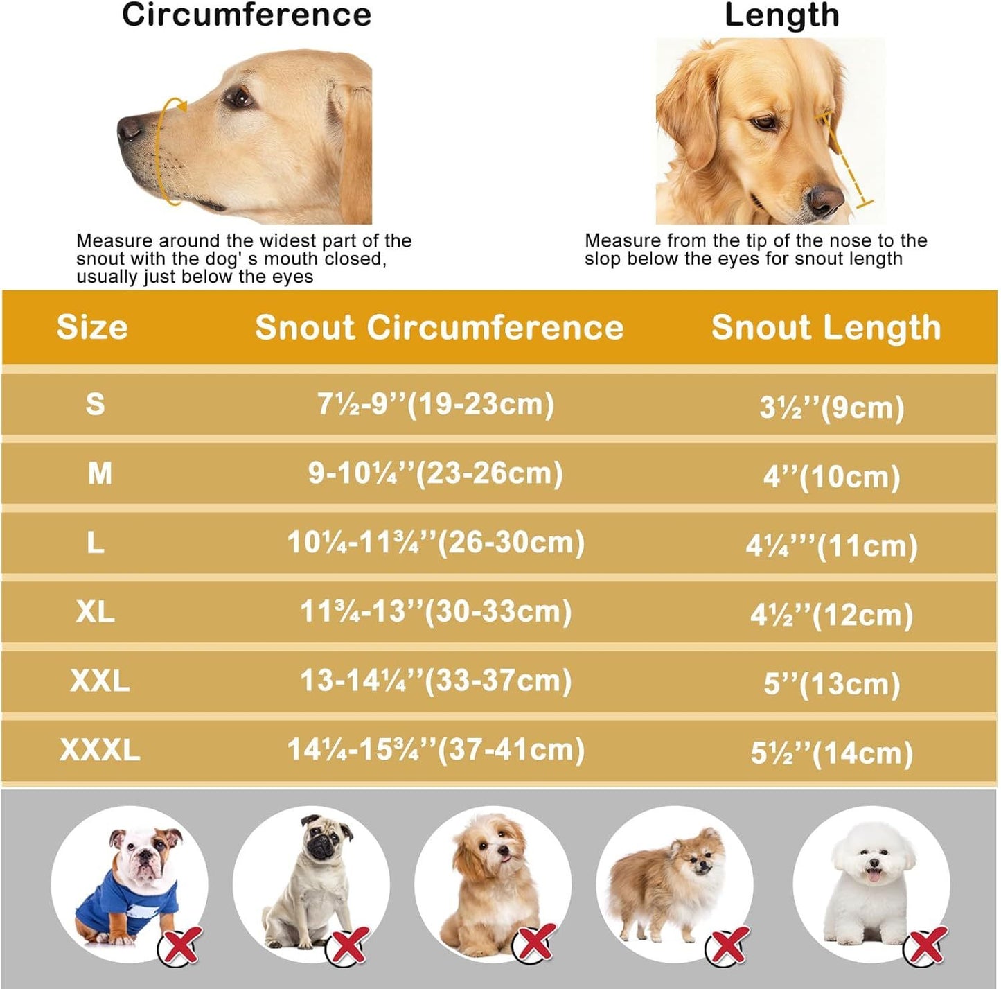 Dog Muzzle, Soft Breathable Dog Muzzles Suitable Dogs, Adjustable Basket Muzzles Prevents Chewing and Biting V1250-QLSC007-S