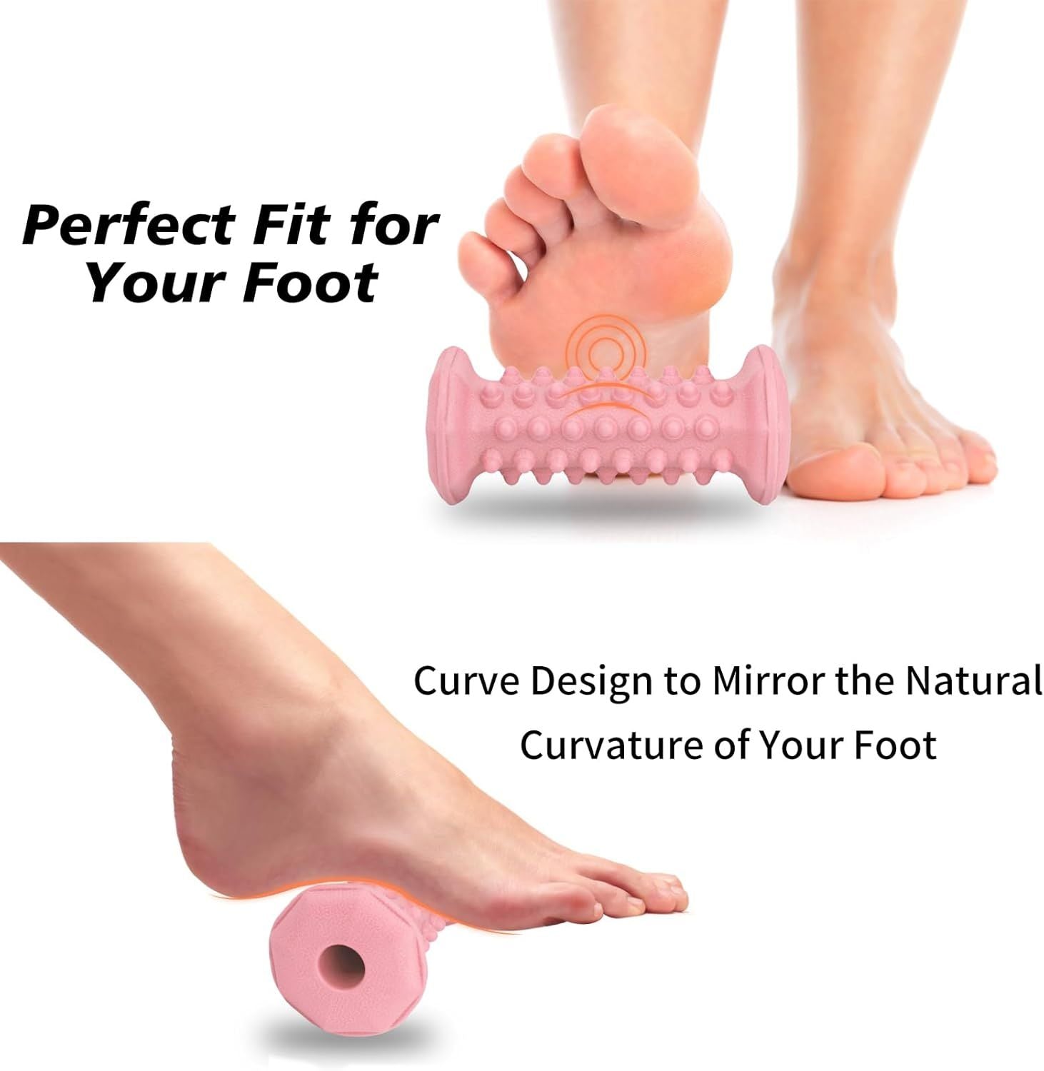 Plantar Fasciitis Relief,Foot Roller,Foot Massager Roller for Deep Tissue Muscle Massage,Portable Reflexology V1250-QLSC013-PINK