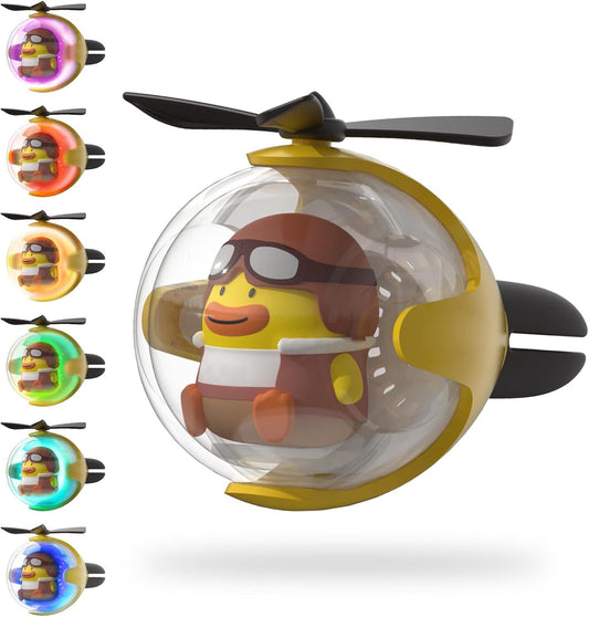 Yellow Duck Car Air Freshener with 6-Color Auto Light Up & 4 Scented Replacements Tablets - Light Scent, V1250-QLSC016