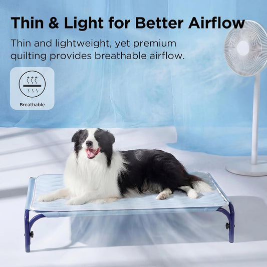 Cooling Dog Mat Extra Large - Q-Max>0.4 XL Thin Breathable Cold Crate Pad Indoor for Pets with Chill Cool V1250-QLSC023-XL