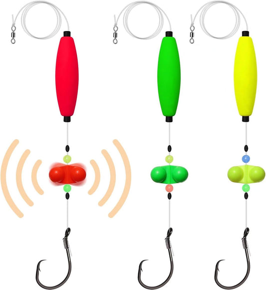 Pre-Tied Catfish Rig System, 23 Inch 55LB Santee Cooper Catfish Float Rig with Adjustable EVA Slip Float and V1250-QLSC028-CF6H3