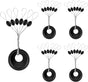 240 Pieces Middle-Sized Fishing Rubber Bobber Beads Stoppers 6 in 1 Black Float Sinker Stops(M) V1250-QLSC029-M