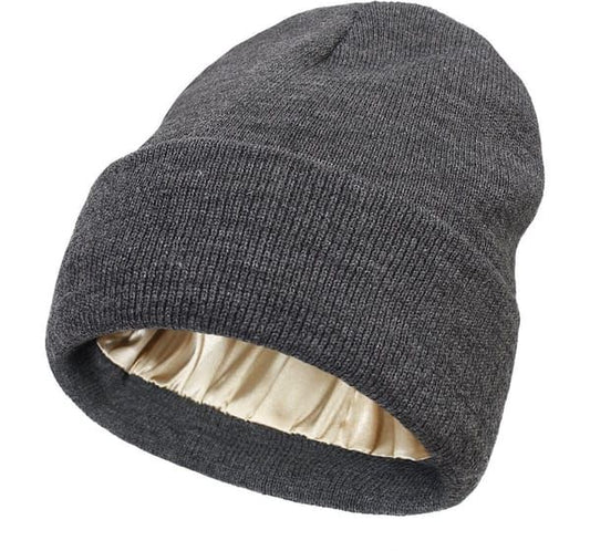 Hat - Knitted hat - Winter hat - Warm hat - Hat with satin lining - warm winter hat - knitted winter hat with V1250-QLSC032-CAP-G