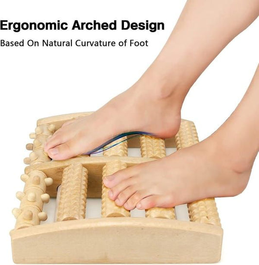 Wooden Foot Roller Massager, Natural Wood Foot Massage Roller Tool for Plantar Fasciitis Relief, Foot Pain V1250-QLSC035-MZ-01