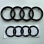 Gloss Black Audi Rings Emblem Set, Front 273mm + Rear 192mm Black Badge Replacement Kit for Audi A1 A3 A4 A5 V1250-QLSC041-CB-01