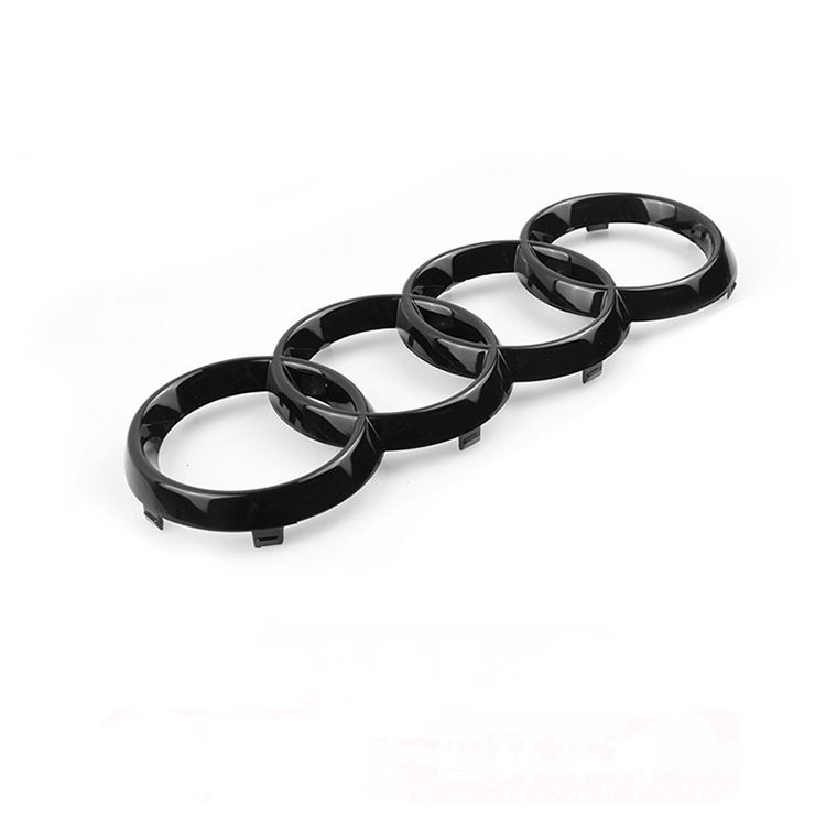 Gloss Black Audi Rings Emblem Set, Front 273mm + Rear 192mm Black Badge Replacement Kit for Audi A1 A3 A4 A5 V1250-QLSC041-CB-01