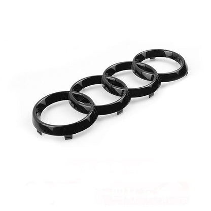 Gloss Black Audi Rings Emblem Set, Front 273mm + Rear 192mm Black Badge Replacement Kit for Audi A1 A3 A4 A5 V1250-QLSC041-CB-01