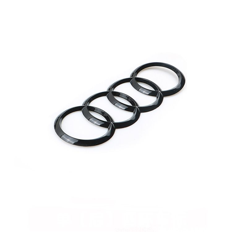 Gloss Black Audi Rings Emblem Set, Front 273mm + Rear 192mm Black Badge Replacement Kit for Audi A1 A3 A4 A5 V1250-QLSC041-CB-01