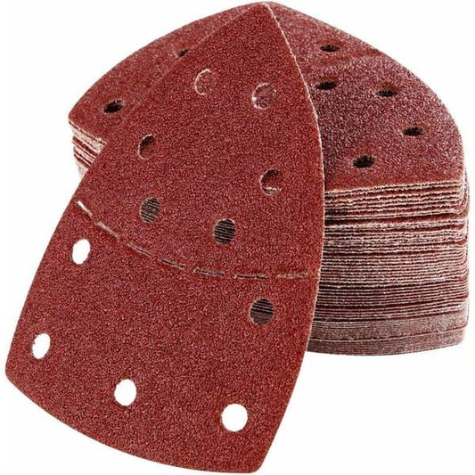 60pcs Triangle Sanding Pads for Bosch PSM 100A / PSM 160 / PSM 200 AES / PSM 18 / PDA 180, 105x152mm Hook & V1250-QLSC041-SZ-01