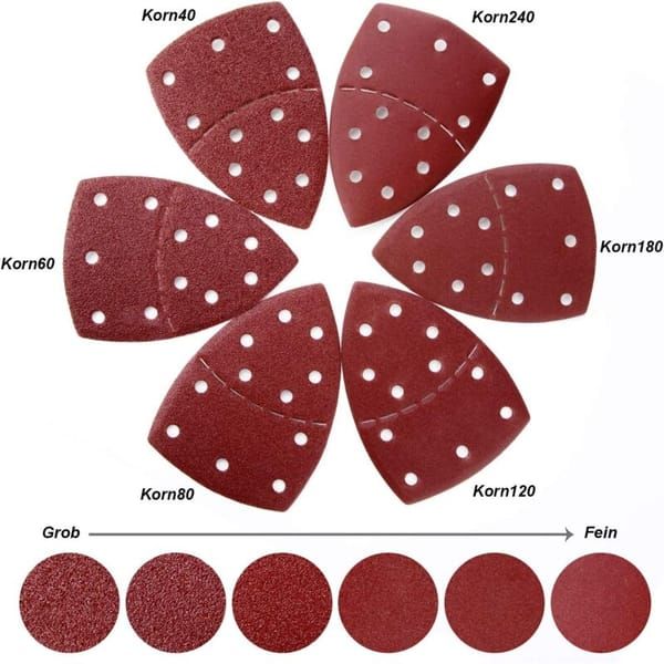 60pcs Triangle Sanding Pads for Bosch PSM 100A / PSM 160 / PSM 200 AES / PSM 18 / PDA 180, 105x152mm Hook & V1250-QLSC041-SZ-01