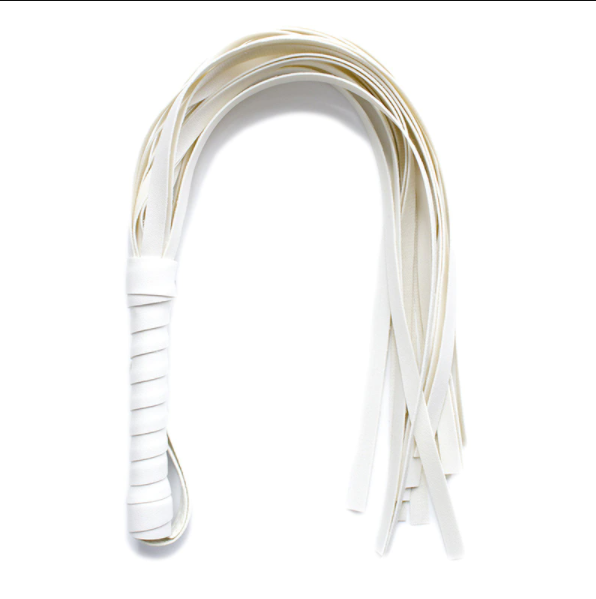 House Of Dasein 45Cm Black White Red Flogger Bdsm Impact Play Toy - White - 45Cm V1257-15198776623170