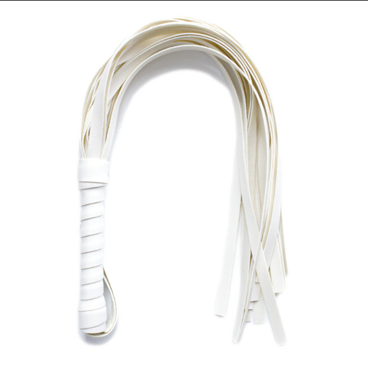 House Of Dasein 45Cm Black White Red Flogger Bdsm Impact Play Toy - White - 45Cm V1257-15198776623170