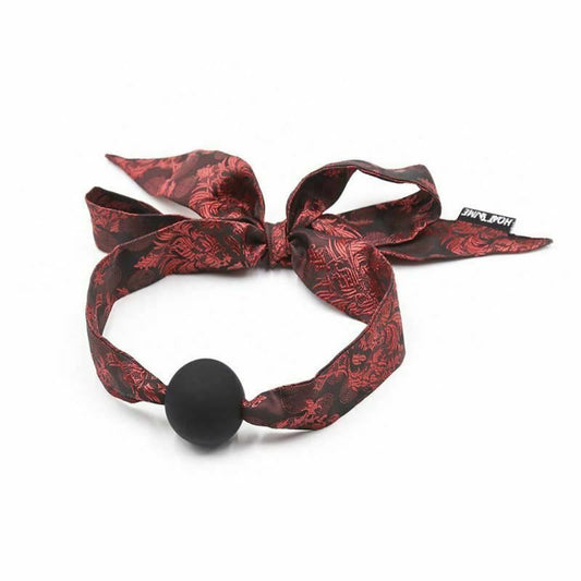 House Of Dasein Black Red Ball Gag Chinese Pattern Mouth Bondage Kink Bdsm Fetish Restraints - Red V1257-15259144945730