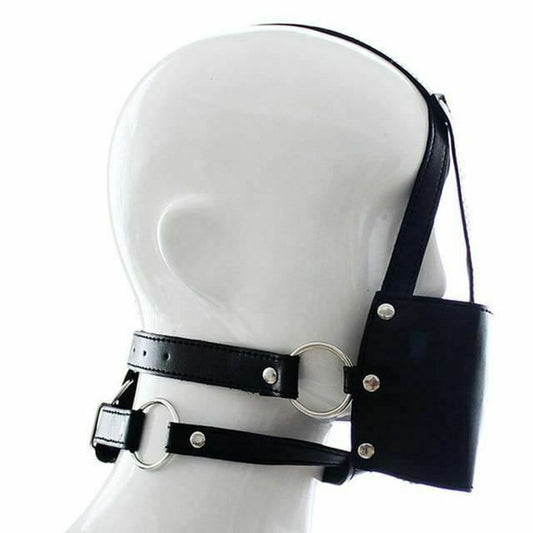 House Of Dasein Head Harness Ball Gag Black Red Bdsm Kink Fetish Restraints - Black V1257-15317194309698