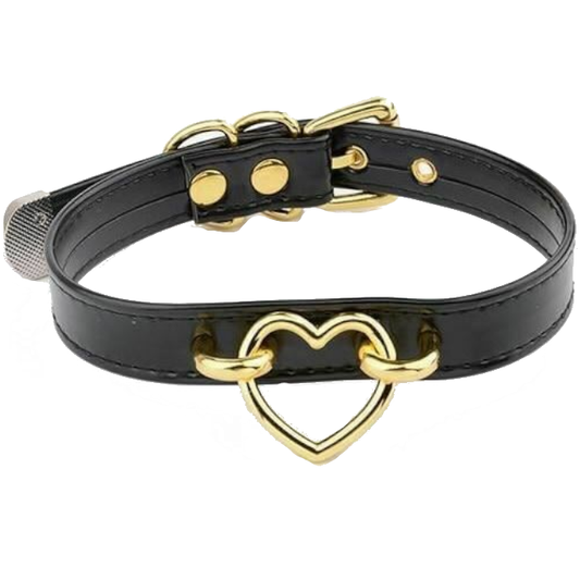 House Of Dasein Bdsm Heart Choker Collar Submissive Symbolic Jewelry Kink Fetish - Blackgold V1257-15331884499010