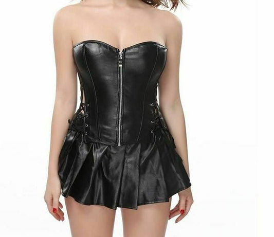 House Of Dasein Black Corset Mini Skirt Erotic Clubwear Dungeon Kink - Black - 5Xl V1257-15332084580418