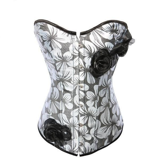 House Of Dasein Floral Over Bust Corset Erotic Lingerie Kink Bdsm Fetish - Blue - S V1257-15332087791682