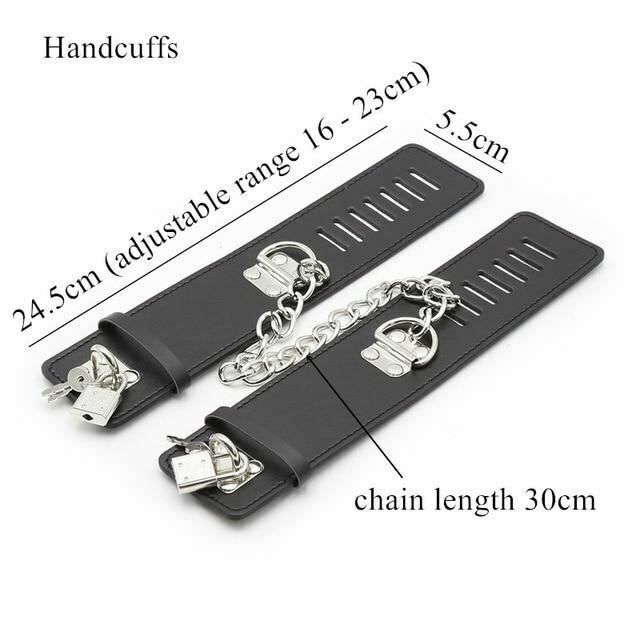House Of Dasein Locking Wrist Ankle Cuffs Bondage Fetish Restraints - Black - Handcuffs V1257-15344951525442