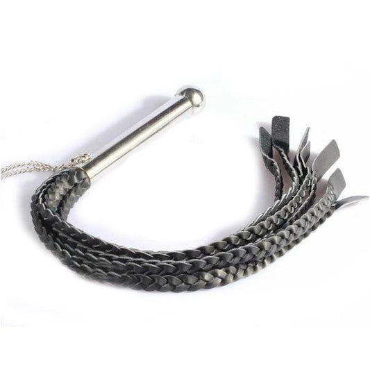 House Of Dasein Braided Leather Flogger Metal Handle Impact Play Spanking Whip Bdsm V1257-15360270172226