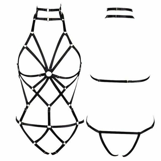 House Of Dasein Red Elastic Sexy Harness Bondage Body Cage Accessories Erotic Lingerie Women Bdsm - Black V1257-15368889204802