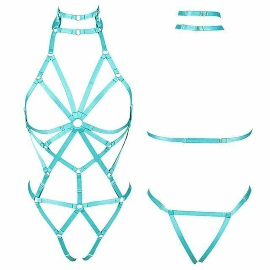 House Of Dasein Red Elastic Sexy Harness Bondage Body Cage Accessories Erotic Lingerie Women Bdsm - Blue V1257-15368889434178