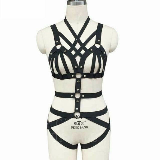 House Of Dasein Body Harness Women Lingerie Bondage Fetish Kink Restraints - Black N0077 V1257-15368893726786