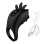 House Of Dasein Tongue Licking Vibrator Cock Ring Double Stimulation Couples - Black V1257-15368979873858